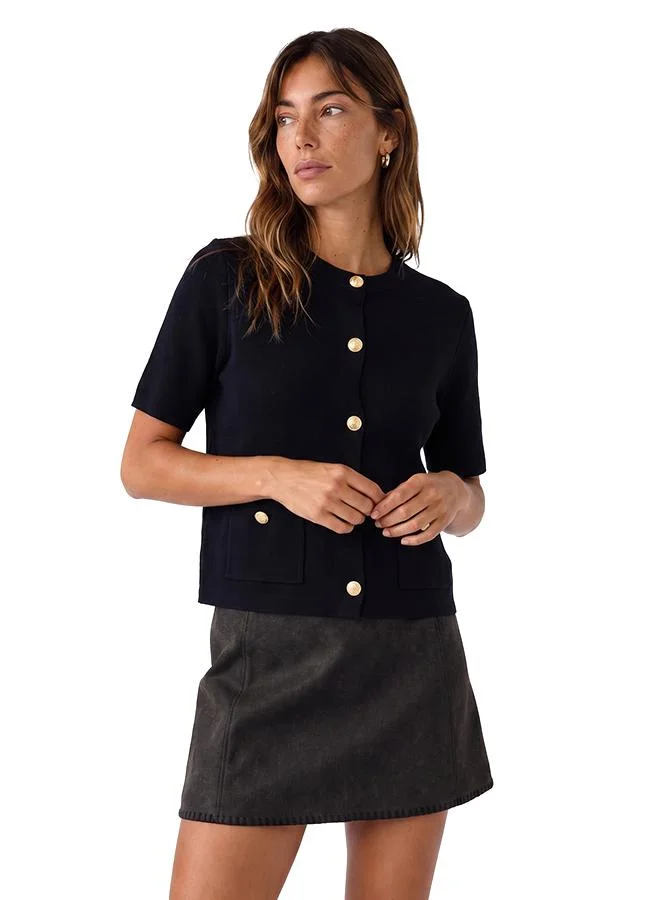 كوتون Short Sleeve Knit Cardigan