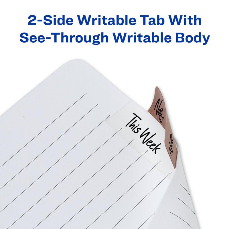 Avery Margin Ultra Tabs, 2.5" x 1", 2-Side Writable, Assorted Metallic, 24 Repositionable Page Tabs (74786) - Image 5