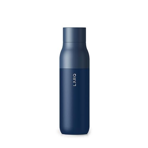 LARQ Twist Top 17 oz - Insulated Stainless Steel Water Bottle | BPA Free | Reusable for Camping, Office, and Travel | Keep Drinks Cold and Hot, Monaco Blue - Image 1