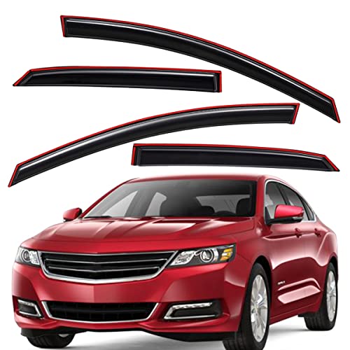 Lightronic Extra Durable Clip-on in-Channel Auto Vent Window Visor, Fit 2014-2020 Chevrolet Impala (EXCLUDES 2014-2016 Impala Limited), UV Protection Rain Guard, Original Wind Deflector, Smoke, 4Pcs - Image 1