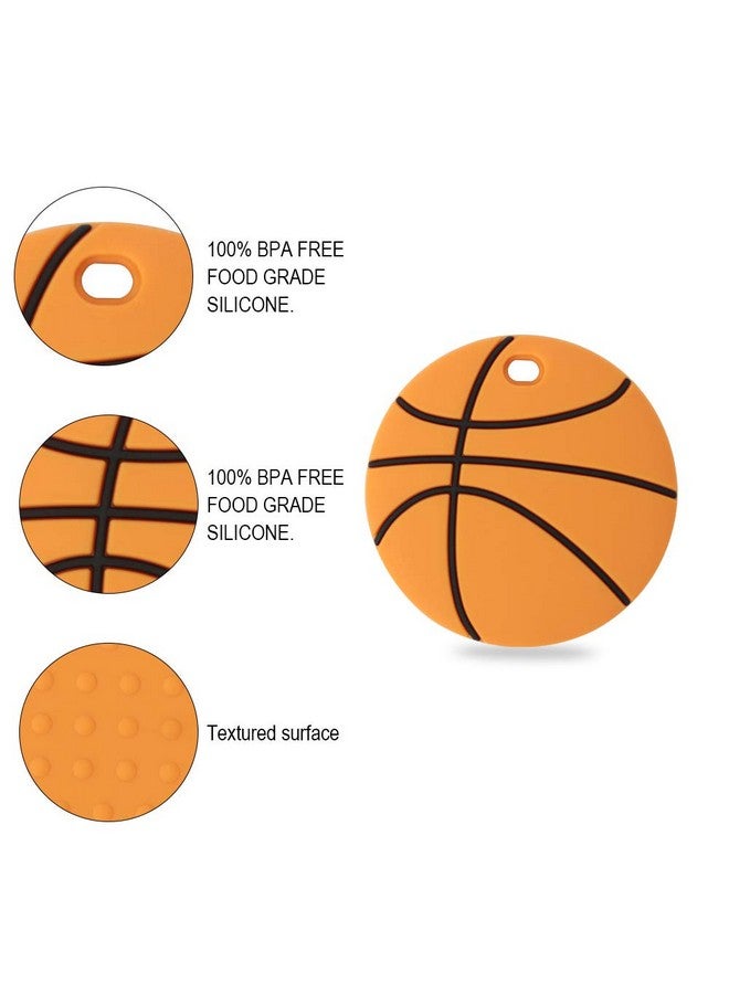 AmazingM Sports Ball Series Baby Teething Toys,Food Grade Silicone Chew Teether for 3 Months+ Infant Boy and Girl,Toddler Sensory Chewing Teether,BPA Free (Basketball) - Image 2