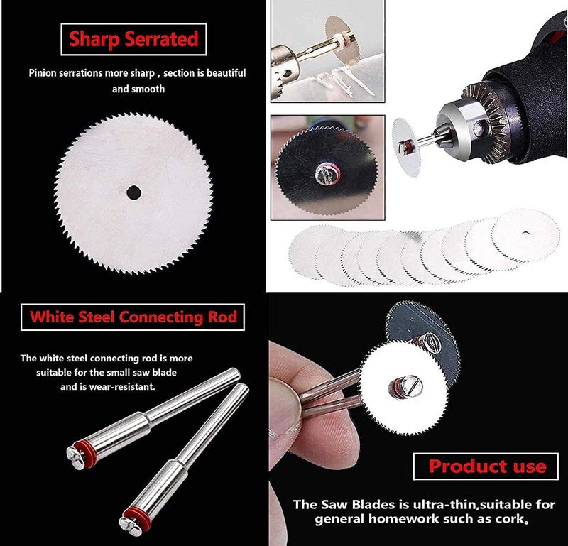DIY Crafts CTDIYHI51470 5 PCSSet 25mm Wood Saw Blade Disc 2 x Rod DIY Tools for Rotary Cutting - Image 1