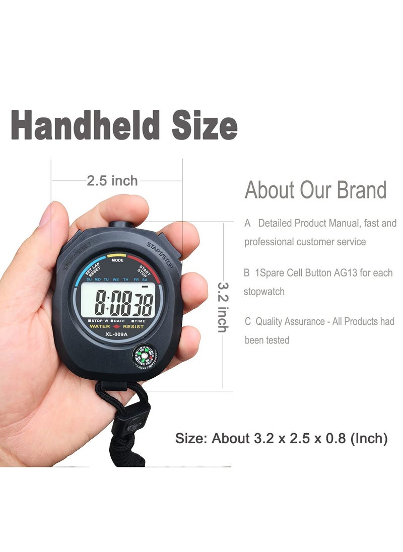 SYOSI Digital Stopwatch, Large Lcd Screen Handheld Count Up Timer With Time Calendar Clock Function, Suitable For Sports Coaches Fitness Coaches And Referees  - Image 5