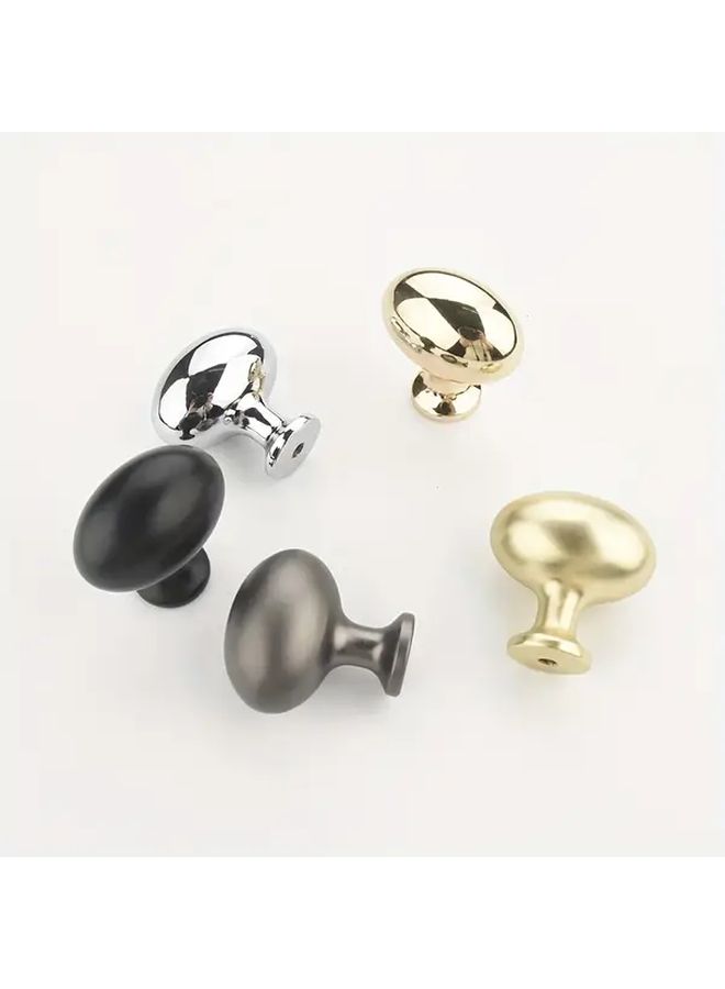 10 Pack Bright Golden Oval Aluminum Cabinet Knobs for Drawer Wardrobe Door Hardware - Image 2