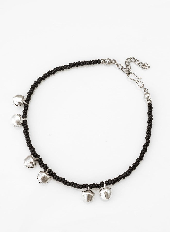 خلخال أنيق من الخرز الكريستالي النحاسي للنساء من أديتا، قابل للتعديل، خفيف الوزن، مناسب للارتداء اليومي والرسمي (AK5217_أسود) - Image 4