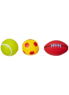 RATNA'S Squeezy Toys Sports Ball Mix 3 Pcs Pack For Infants. The Sweet Musical Sound Of The Squeezy Toy Makes Kids Happy And Makes Their Childhood Fun Filled  - Image 3