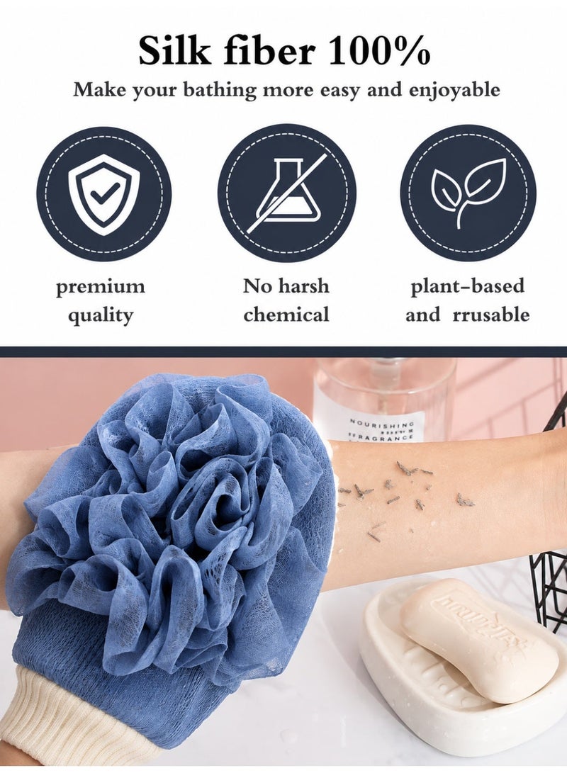 ARSTID A two-sided exfoliating and cleansing body scrubber consisting of an exfoliating glove and a cleansing sponge. - Image 5