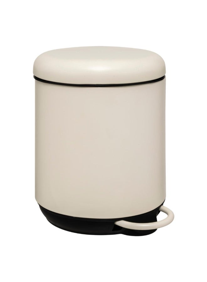 Five Simply Smart Duo Bathroom Waste Pedal Bin Ivory and Black 5 L 200170A - Image 1