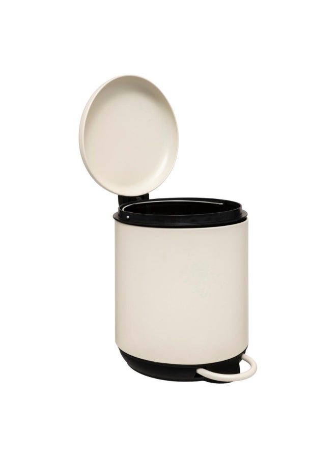 Five Simply Smart Duo Bathroom Waste Pedal Bin Ivory and Black 5 L 200170A - Image 2