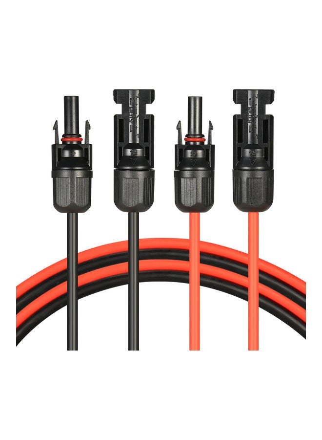 NIBEMINENT 1-Pair Solar Panel Extension Cable Wire With Female And Male Connector Red/Black - Image 1