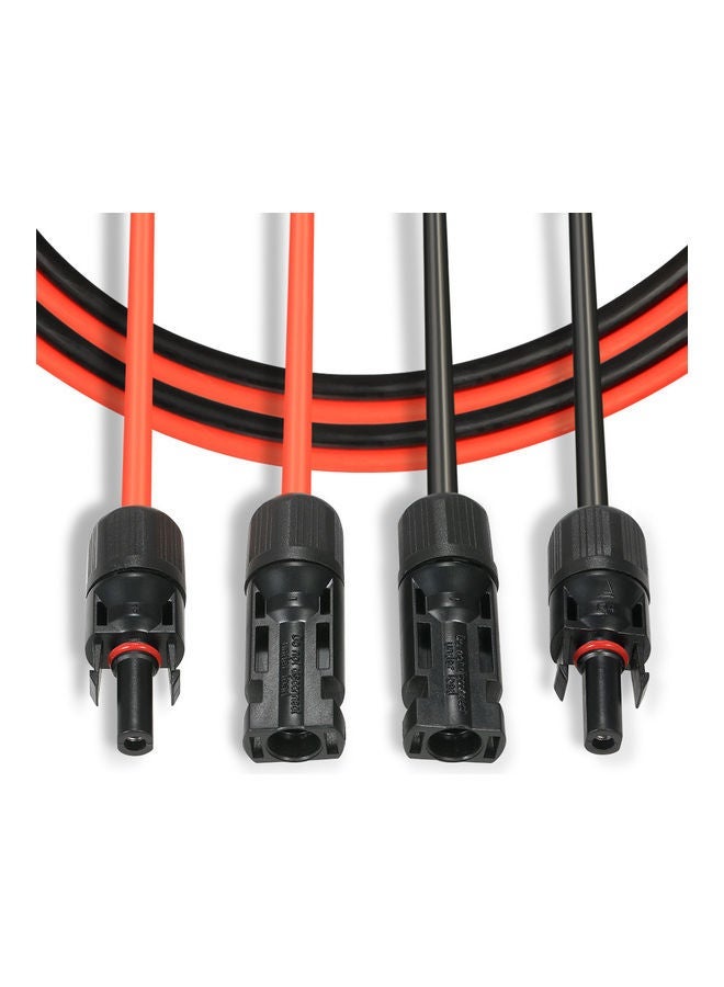 NIBEMINENT 1-Pair Solar Panel Extension Cable Wire With Female And Male Connector Red/Black - Image 3