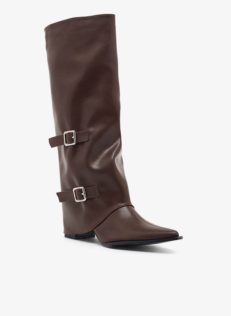 Ginger Block Heel Foldover Boots - Image 2