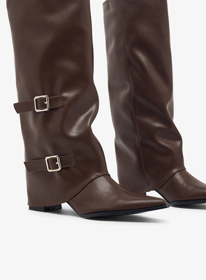 Ginger Block Heel Foldover Boots - Image 4