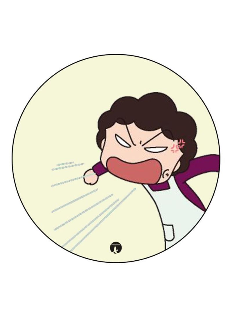 RKN Anime Chibi Maruko Chan Theme Printed Badge Purple/White/Brown - Image 2
