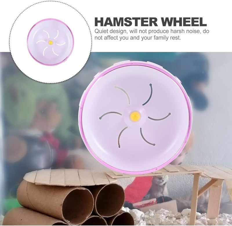 Silent Small Hamster Running Wheel 17.5cm Pink Exercise Wheel for Hedgehogs Gerbils Chinchillas Pet Supplies - Image 3