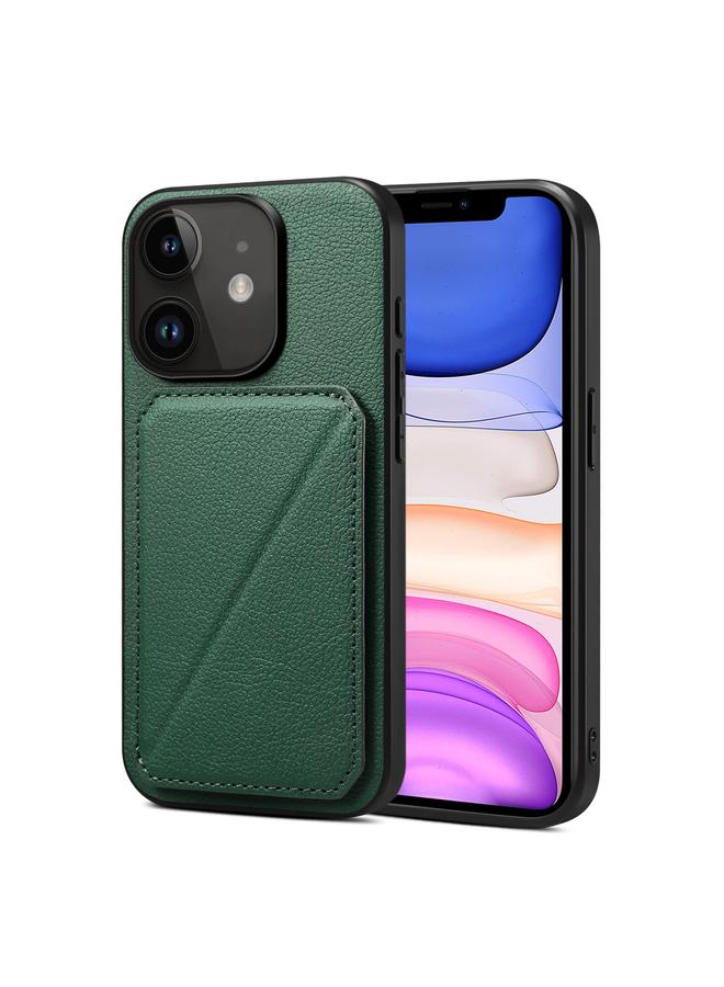 S-TOP Case For iPhone 11 Imitation Calfskin Leather Back Phone Case with Holder - Image 1