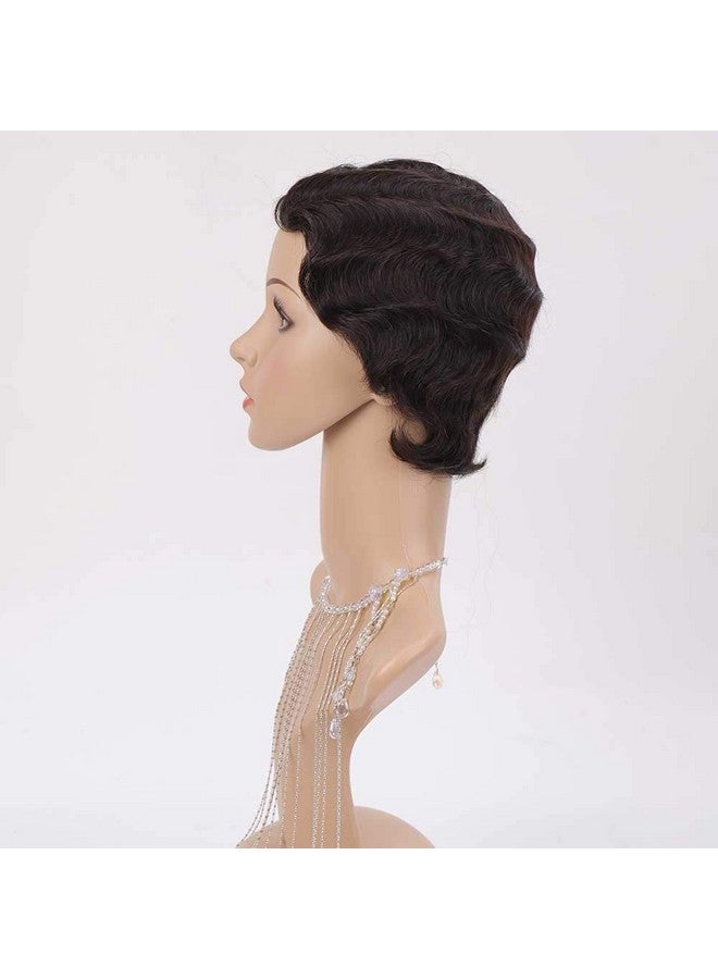 Short Pixie Curly Wigs For Black Women Brazilian Human Hair Pixie Cut Wigs For Daily Use(Color 2#)