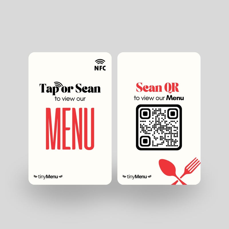 Tinydabba بطاقة قائمة NFC | مع رمز QR | قائمة NFC ورمز QR | للفنادق والمقاهي والمطاعم | لوحة تحكم مجانية مدى الحياة - Image 1