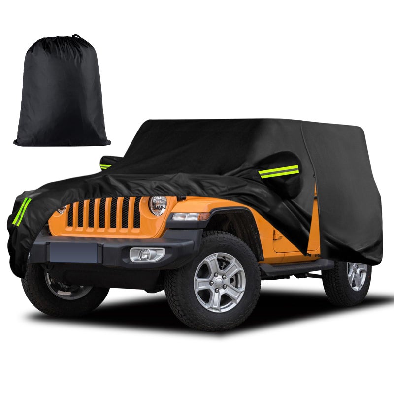 Migaven Waterproof Car Cover for Jeep Wrangler 2 Door 1987-2025 JK JL CJ YJ TJ Outdoor Sun Rain Snow Hail Protection with Driver Door Zipper - Image 1