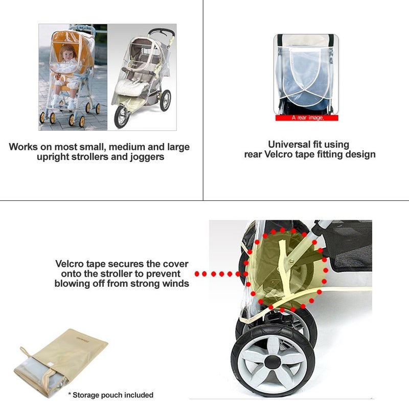 Manito Essence Stroller Weather Shield /Rain Cover, Clear - Image 3