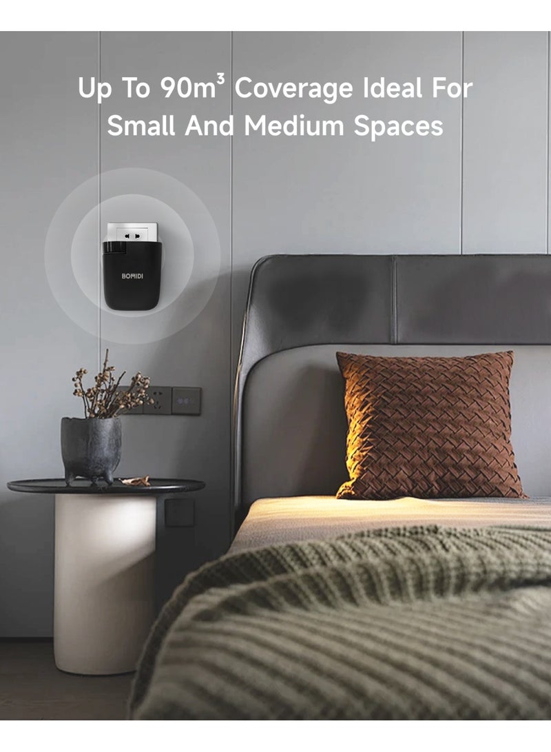 Waterless Aromatherapy Diffuser Nebulizer – 60 mL Essential Oil Diffuser for Home, Office, Spa, Yoga, Bedroom | USB & Bluetooth App Control | Venturi Air Pump, 3‑Speed Mist Modes, Ultra‑Quiet (< 41 dB), AD01-Black
