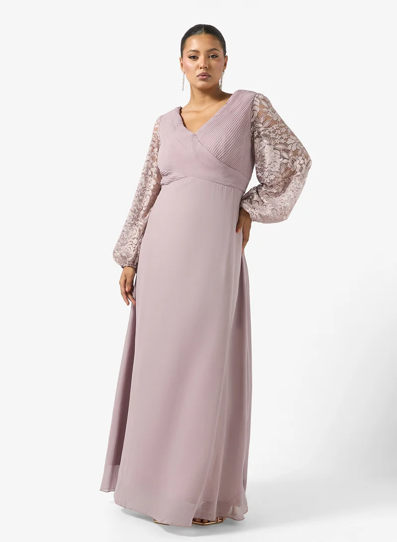 Ella Plus Floral Sleeve A-line Dress