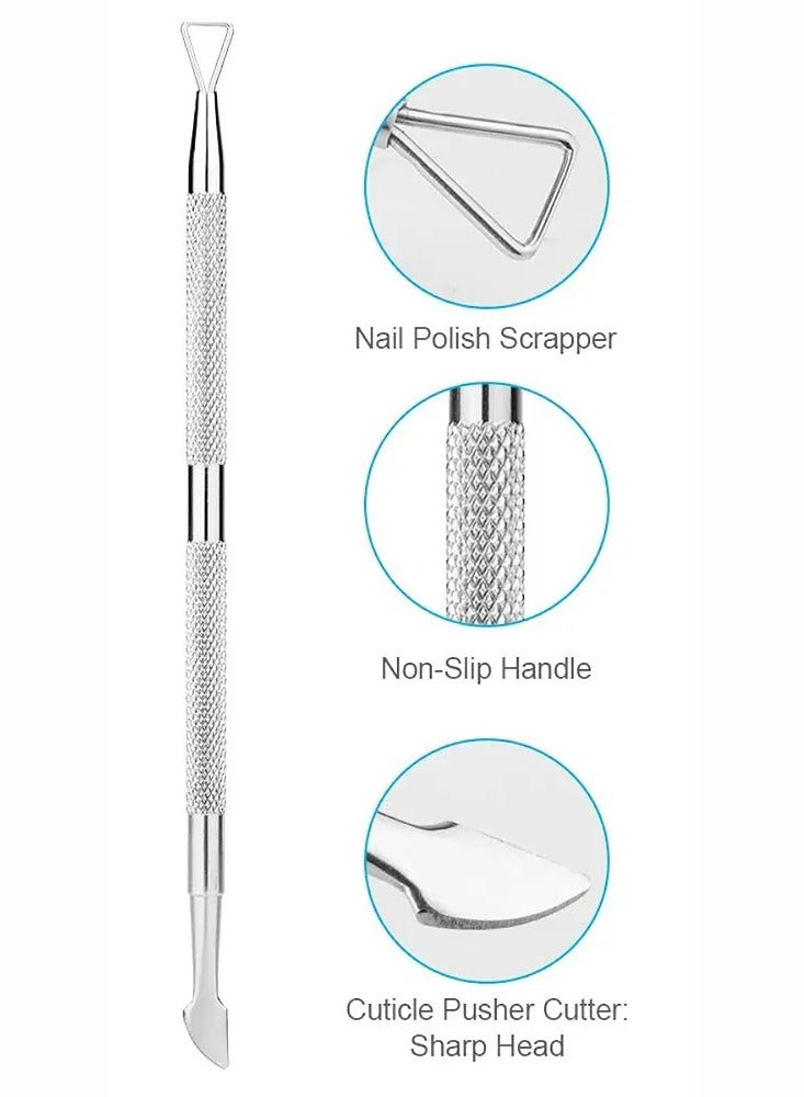 Globalstar Professional 2-in-1 Cuticle Remover & Nail Polish Scraper - Double Head Manicure Tool - Image 4
