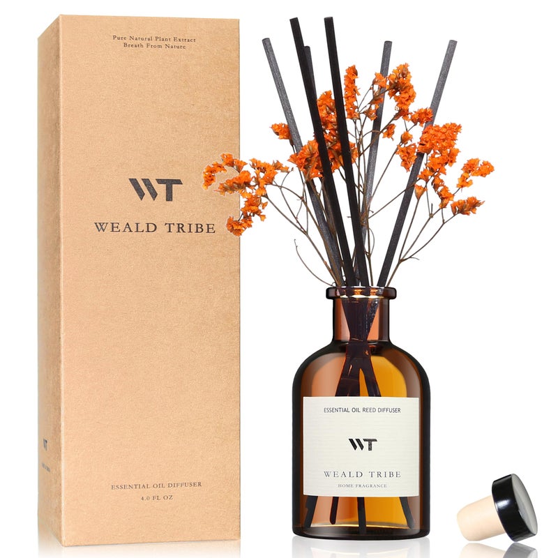 Weald Tribe Flower Reed Diffuser Set Neroli Scent For Bathroom Accessories Shelf Decor & Air Fresheners  Sticks Defusers With 4.0 Fl Oz Essential Oils & Leaves  House Bedroom Office Decor & Gifts - Image 1
