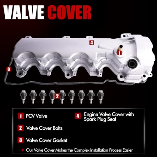 MITZONE Upgrade Left Side Aluminum Valve Cover Kit Compatible with Ford Lincoln Mercury Explorer Mustang Expedition Mark LT Navigator Mountaineer F-150 F-250 F-350 F-450 F-550 4.6L 5.4L 2004-2014 - Image 3