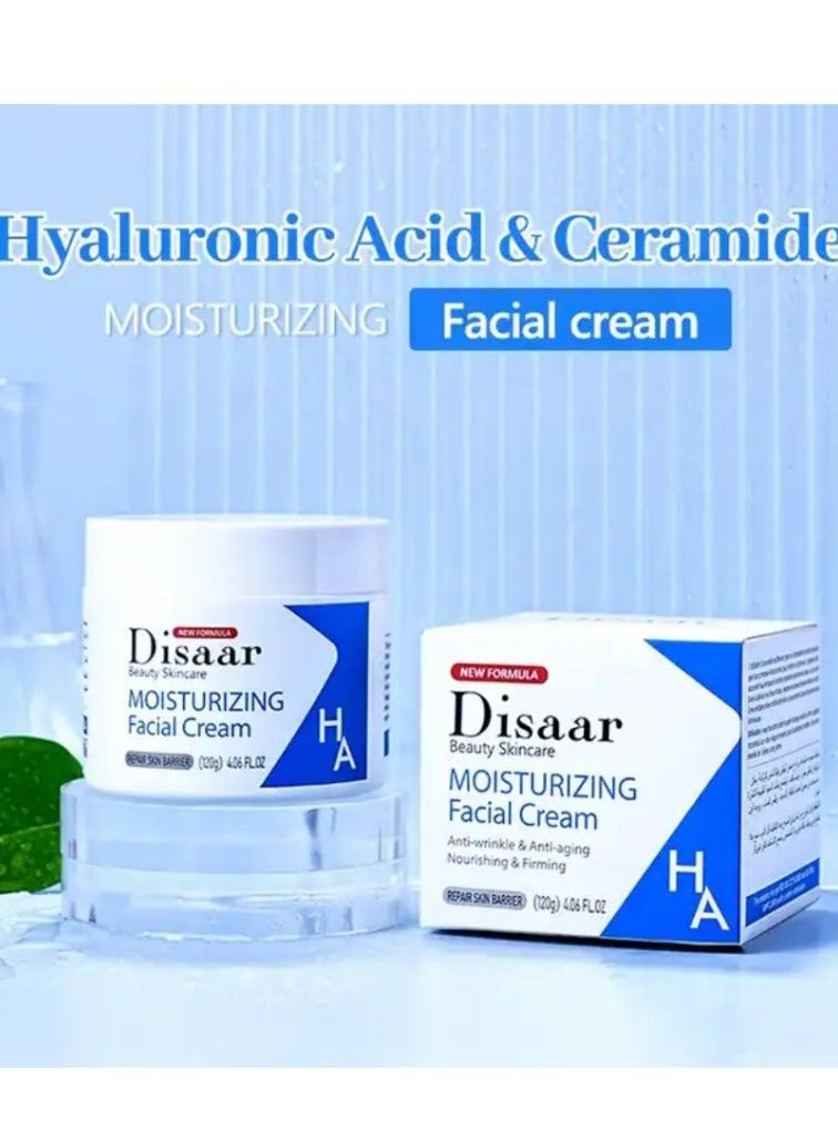 ديسار كريم مرطب بحمض الهيالورونيك للوجه مضاد للتجاعيد ومضاد للشيخوخة 120 جم - Image 1