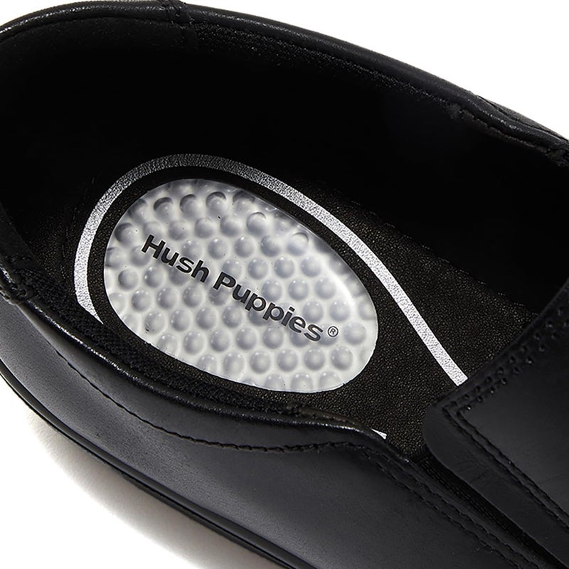 HUSH PUPPIES Black Leather Slip-On Shoes - Image 4