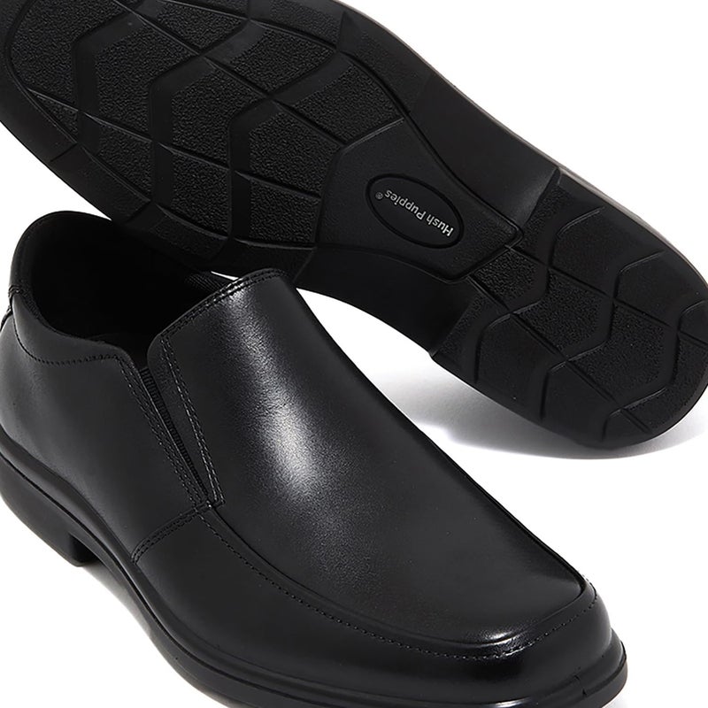 HUSH PUPPIES Black Leather Slip-On Shoes - Image 5