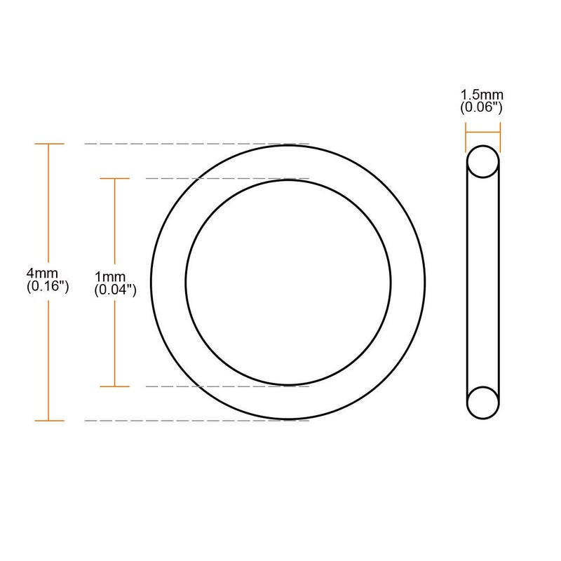 uxcell حلقة سيليكون O-Rings من uxcell، 4 مم OD 1 مم ID 1.5 مم عرض VMQ ختم حشية لإصلاح صمامات الضواغط، أبيض، عبوة من 30 - Image 4