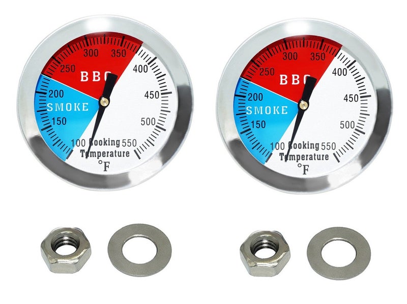 DOZYANT 2 Inch BBQ Thermometer Gauge - 2 Pcs Charcoal Pit Smoker Temp Gauge - Replacement for Smoker Grill Wood Charcoal Pit, Temp Thermometer - Image 1