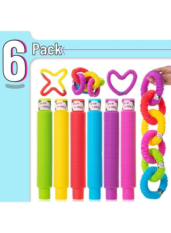 Mr. Pen Pop Tubes Sensory Toys 6 Pack Large Pop Tubes Pop Tube Pop Tubes Fidget Toys Fidget Tube Sensory Tubes For Toddlers Tubes For Kids Sensory Fidget Tubes Sensory Tube  - Image 3