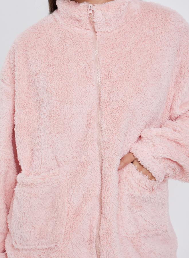 ستايلي طقم بيجاما من بنطال وبلوزة فليس بسحَّاب غلق - Image 3