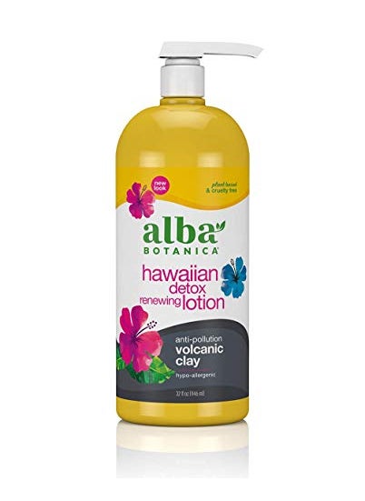Alba Botanica - Alba Botanica Hawaiian Detox Renewing Lotion, Anti-Pollution Volcanic Clay, Glycerin, Yellow, 32 Oz - Image 1