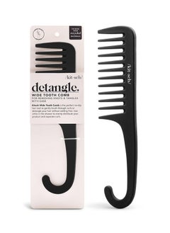 Kitsch Kitsch Wide Tooth Detangler Comb - Curved Handle for Curly, Wet & Thick Hair, Black Shower Comb for Women  - Image 1