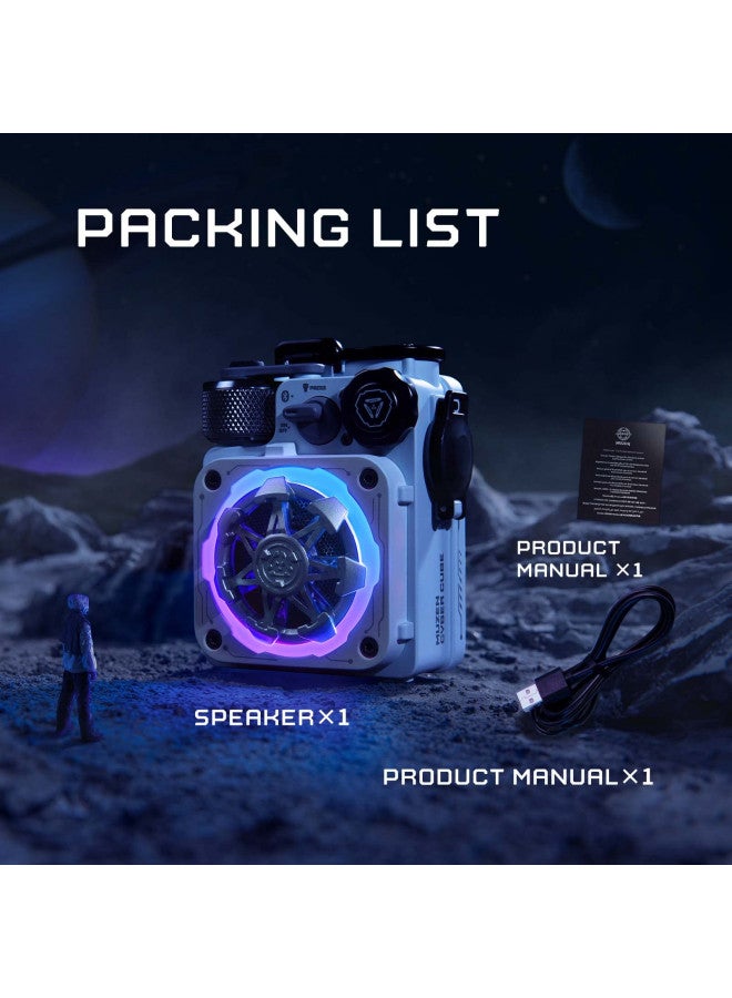 Muzen Cyber Cube-Pro Bluetooth Speaker, Bluetooth 5.0, Portable Speaker with Fidget Spinner, Crystal Clear Sound with RGB Led Light Wireless Speaker, Waterproof Speakers for Indoor Outdoor - Image 5