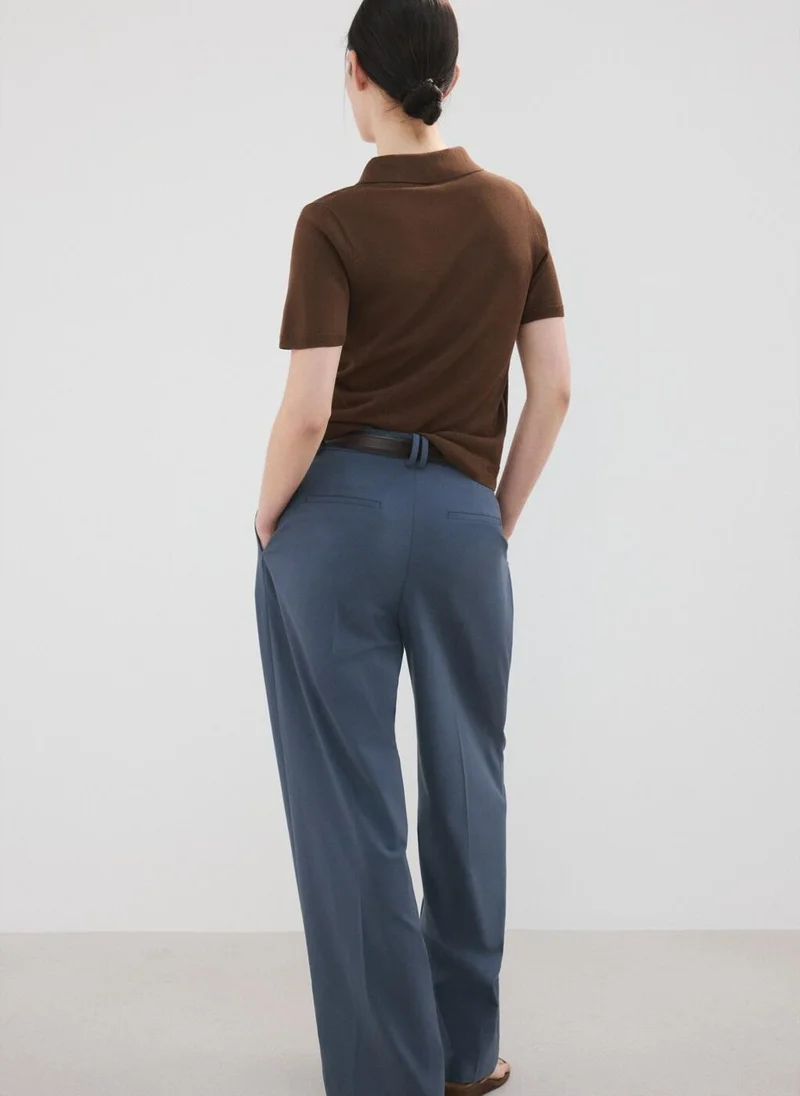 مانجو Knitted polo-neck sweater