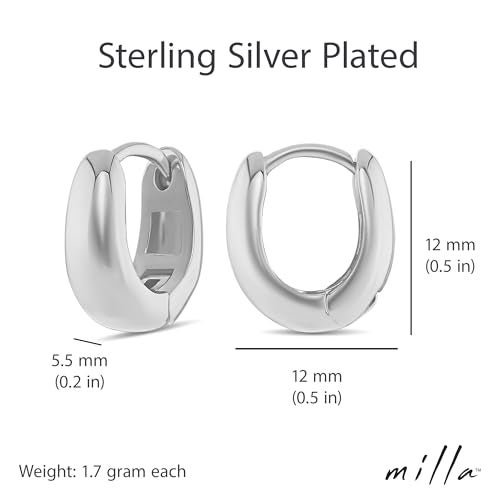 MILLA 14k Gold Plated Huggie Earrings Set - Hypoallergenic 12mm Lightweight Y2K Preppy Ear Huggers - Image 3