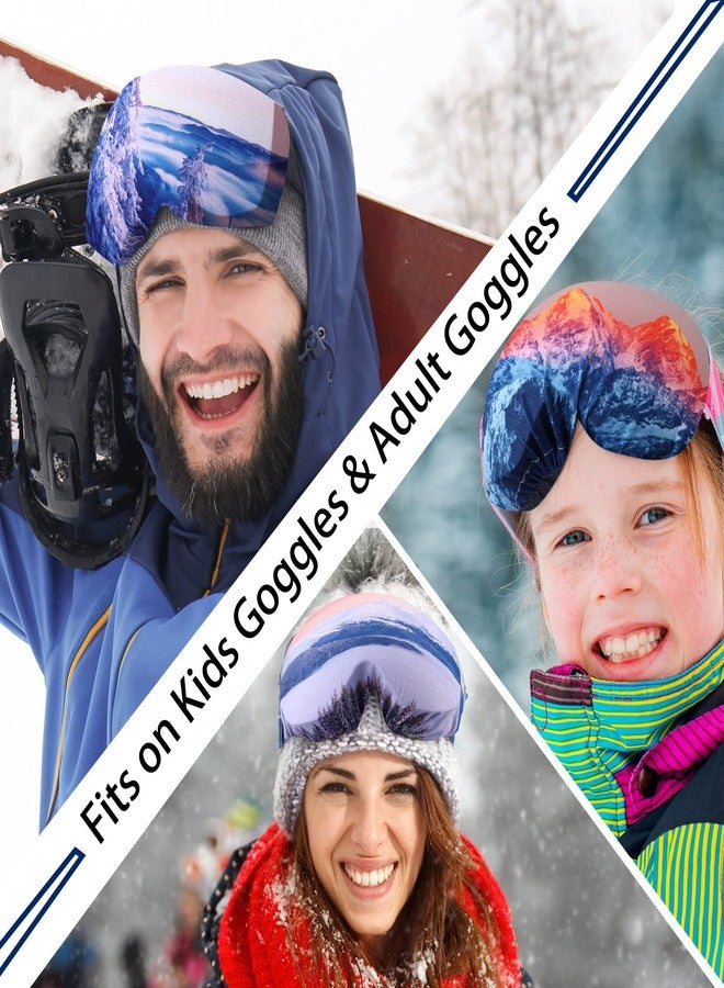 Civaner 4 Pieces Ski Snowboard Goggle Cover Sleeve, Goggle Cover Microfiber Protective Lens Scratch Dust Protection for Travel Apres (Sunset Pattern) - Image 4