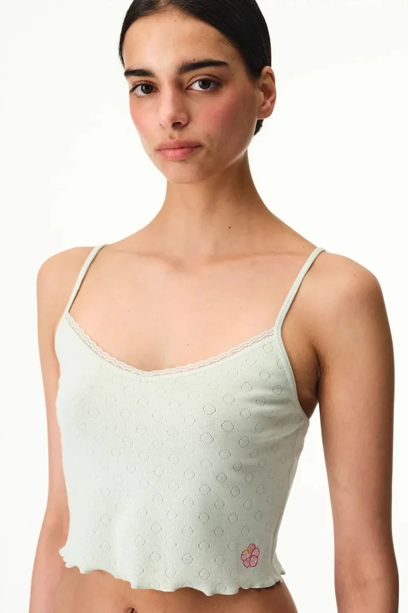 Penti PENTI Pointel Crop Floral Tank Top
