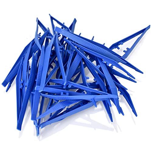 AccEncyc 30 Pcs DisposableTweezers Bulk Pack Blue 5 Inch Plastic Tweezers for Home, School and Lab - Image 5
