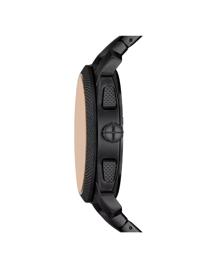 فوسيل ساعة كرونوغراف ميكانيكية من الفولاذ المقاوم للصدأ الأسود FS6097 - 44 مم - Image 2
