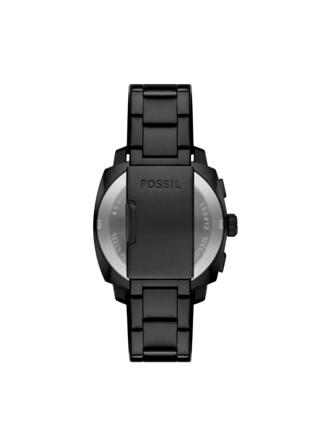 فوسيل ساعة كرونوغراف ميكانيكية من الفولاذ المقاوم للصدأ الأسود FS6097 - 44 مم - Image 3