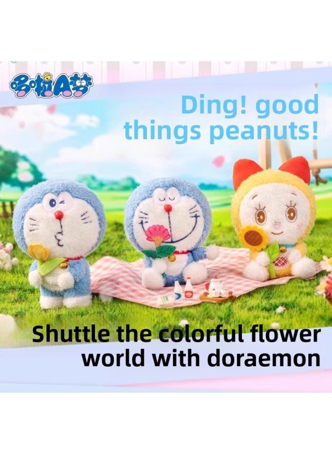 Smart Genuine Doraemon Flower Language Blessing Plush Trendy Play Blind Box Fun Desktop Ornaments Toy Pendant Doll-Color:Doraemon-flower Blessings [3 Random]-Specification:Blind Box Returns And Exchanges Are Not Supported After Unpacking