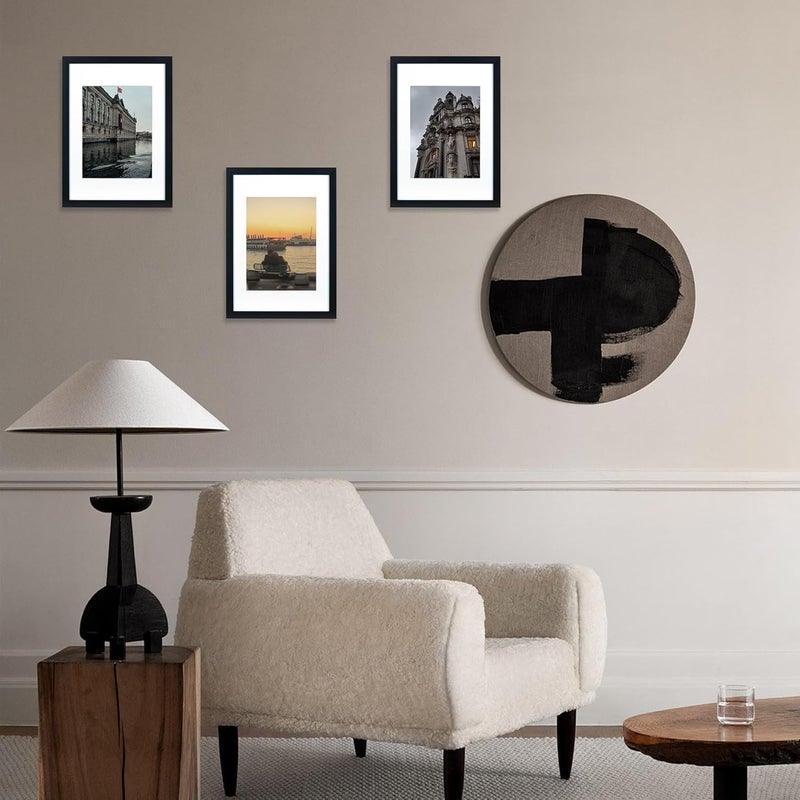 kennethan Picture Frames A4 Black 3 Pack MDF Wooden Frames with Acrylic Glass Ideal for Collages Portraits and Certificates A4 Photo Frames - Image 3