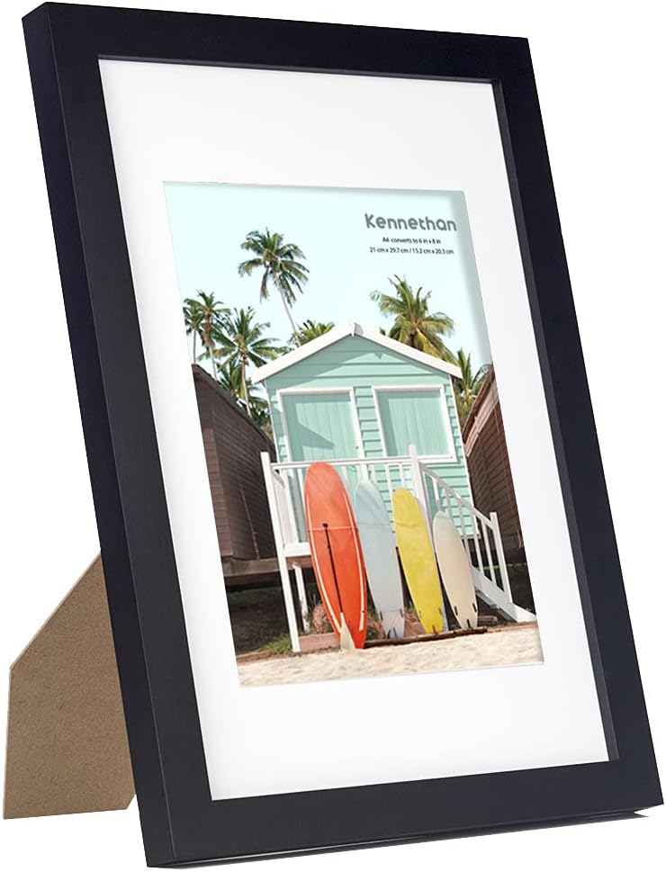 kennethan Picture Frames A4 Black 3 Pack MDF Wooden Frames with Acrylic Glass Ideal for Collages Portraits and Certificates A4 Photo Frames - Image 5