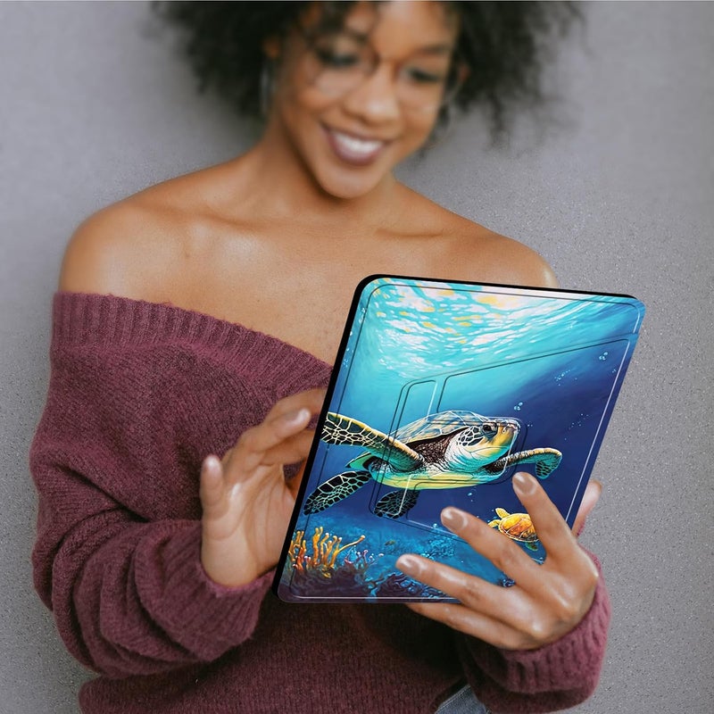 Mxfdegf Case for 6" Amazon Kindle 10th Generation (2019 Released),Mxfdegf 360 Degree Swiveling Stand Protective Cover with Auto Sleep/Wake,for 6" Kindle 10th Gen 2019,Ocean Sea Turtle Fish - Image 4